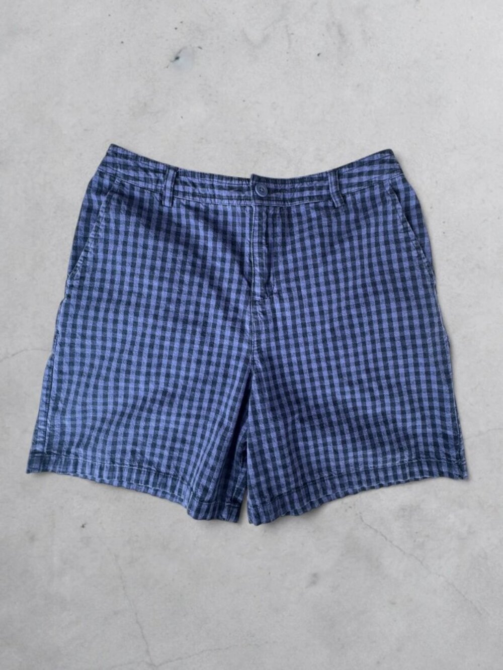 Y2K White Stag Blue Gingham Plaid Shorts Cotton Size 6